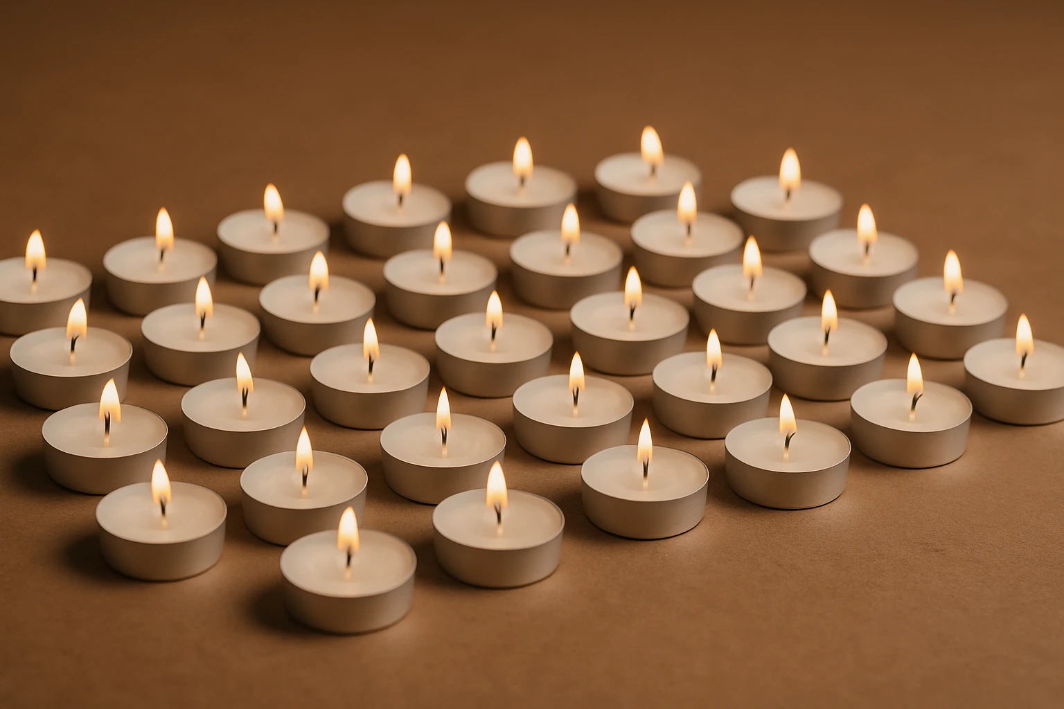 Velas de té blancas de combustión corta, ideales para meditaciones diarias y trabajos de intención continua.